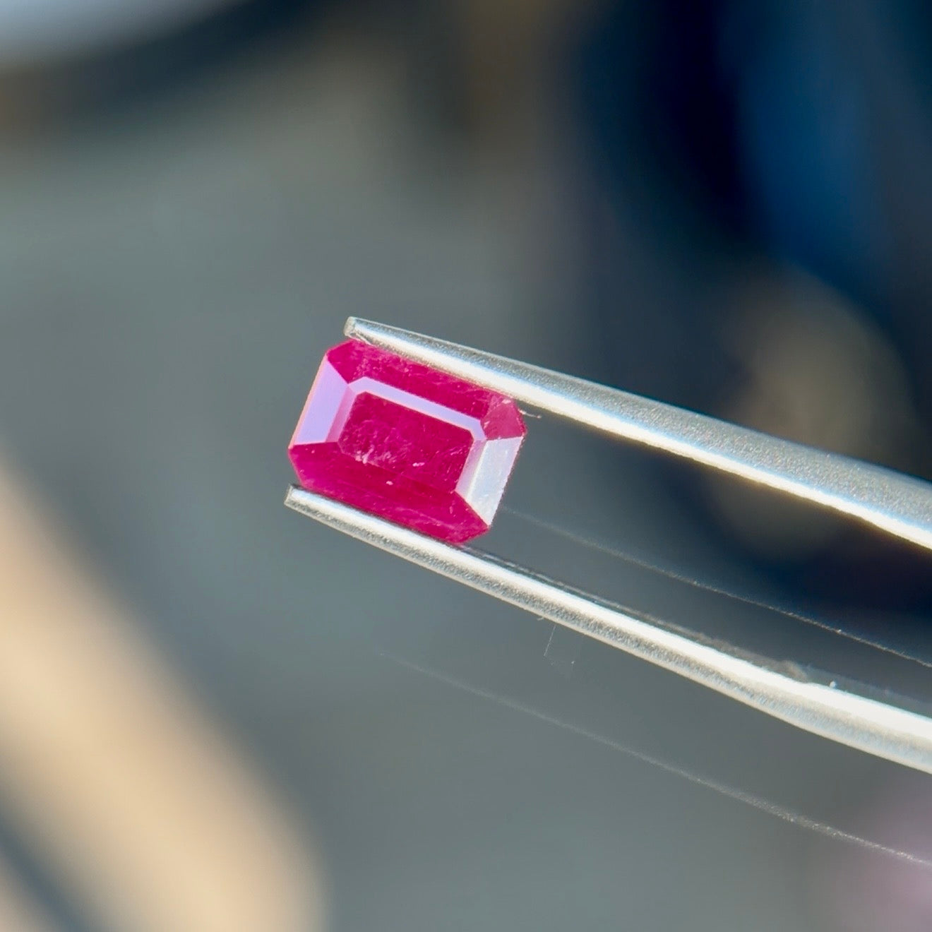 1.28 ct Natural Ruby Red Heated – Emerald Cut – Mozambique – AIG Certified