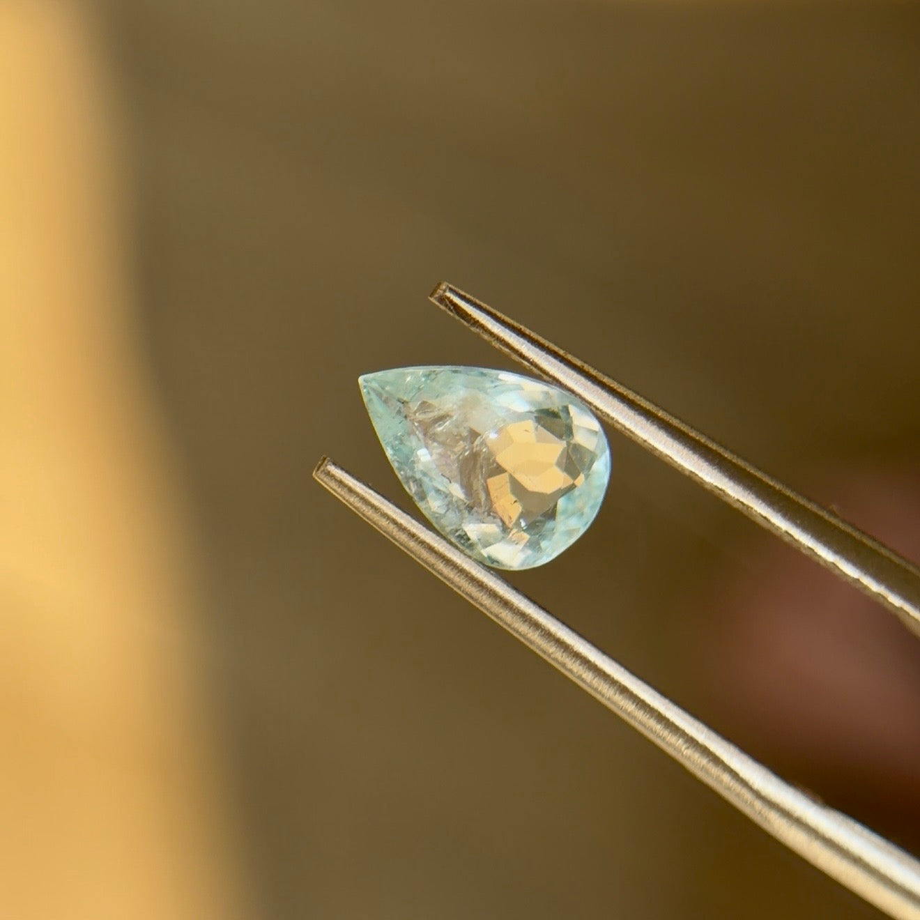0.79 ct Natural Paraiba Tourmaline Green Blue – Pear Cut – Mozambique – AIG Certified