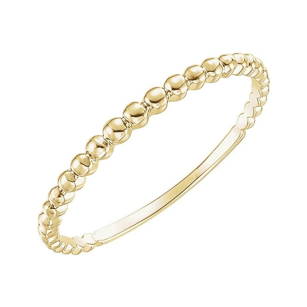Beaded Stackable Ring in 14K yellow gold