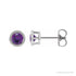 Sapphire Row Natural Bezel-Set Amethyst Studs in Platinum