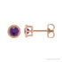 Sapphire Row Natural Bezel-Set Amethyst Studs in Rose Gold
