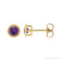 Sapphire Row Natural Bezel-Set Amethyst Studs in Yellow Gold