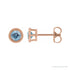 Sapphire Row Natural Bezel-Set Aquamarine Studs in Rose Gold