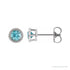 Sapphire Row Natural Bezel-Set Blue Zircon Studs in Platinum