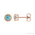 Sapphire Row Natural Bezel-Set Blue Zircon Studs in Rose Gold