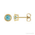 Sapphire Row Natural Bezel-Set Blue Zircon Studs in Yellow Gold