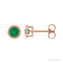 Sapphire Row Natural Bezel-Set Emerald Studs in Rose Gold