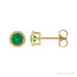 Sapphire Row Natural Bezel-Set Emerald Studs in Yellow Gold