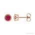 Sapphire Row Lab-Grown Bezel-Set Ruby Studs in Rose Gold