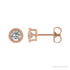 Sapphire Row Natural Bezel-Set White Sapphire Studs in Rose Gold