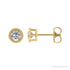 Sapphire Row Natural Bezel-Set White Sapphire Studs in Yellow Gold