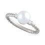 Cultured Pearl Twisted Rope Ring in 14K white gold, alternate view