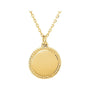 Engravable Rope Disc Necklace in 14K yellow gold