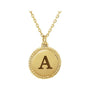 Engravable Rope Disc Necklace in 14K yellow gold, alternate view