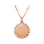 Engravable Rope Disc Necklace in 14K rose gold