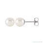 Sapphire Row Freshwater Pearl Stud Earrings in 14K white gold