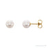 Sapphire Row Freshwater Pearl Stud Earrings in 14K yellow gold