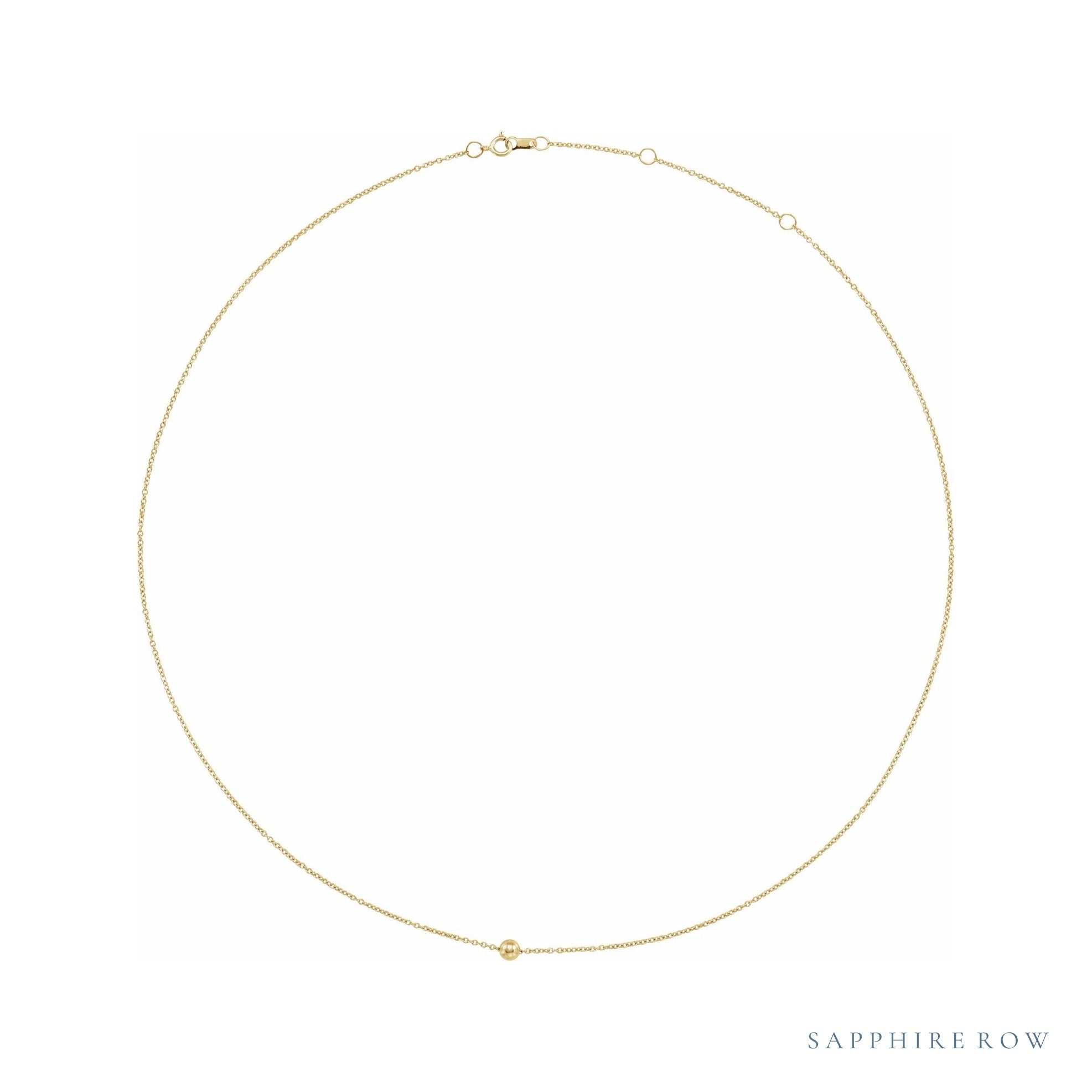 Sapphire Row Gold Ball Detail Necklace in Yellow Gold