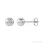 Sapphire Row Gold Ball Stud Earrings in 14K white gold