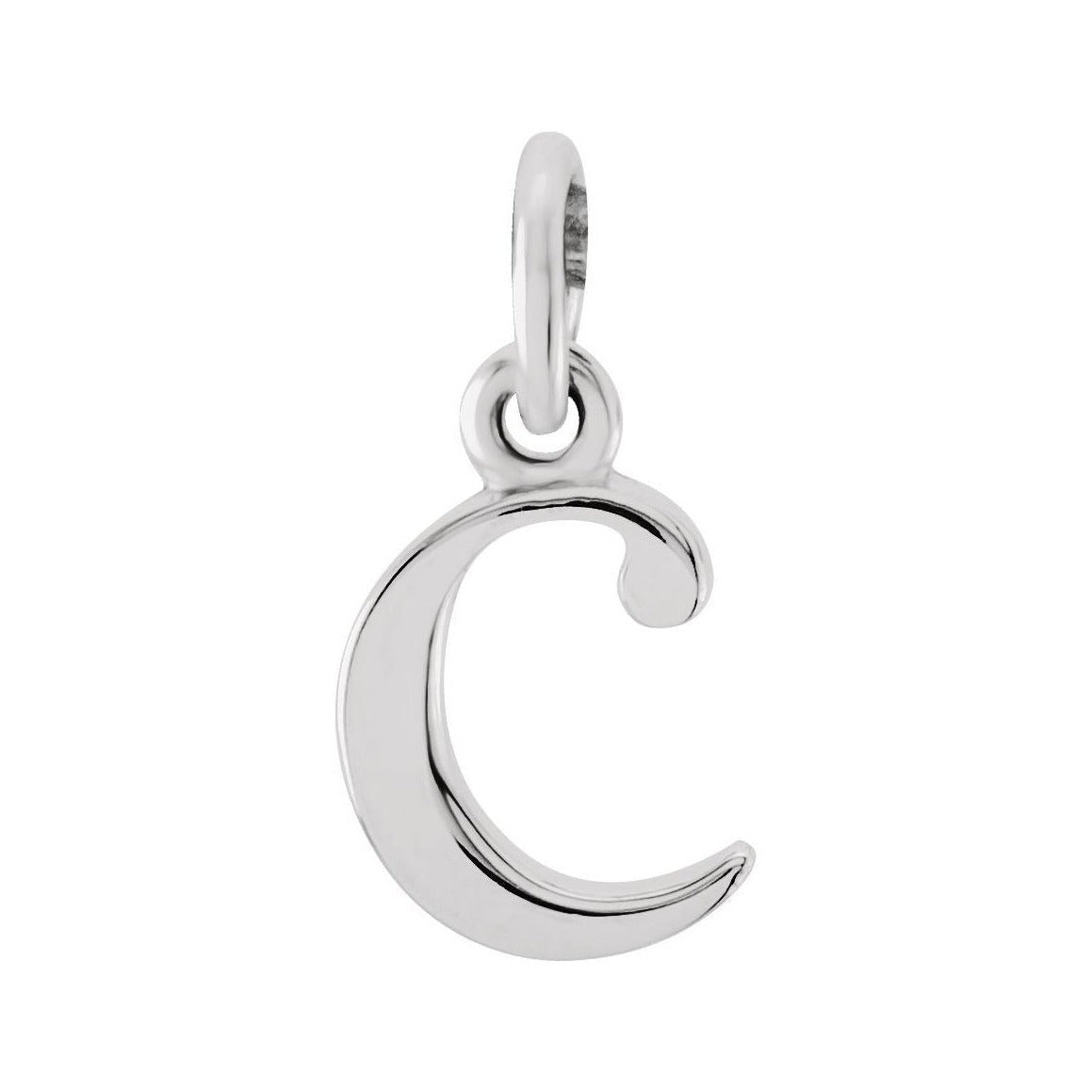 Gold Initial Pendant in 14K white gold