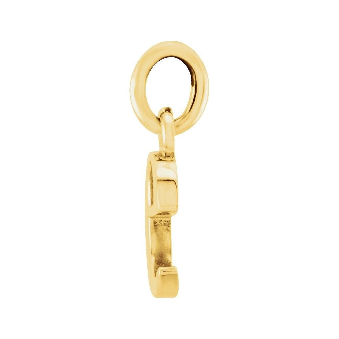 Gold Initial Pendant in 14K yellow gold, alternate view