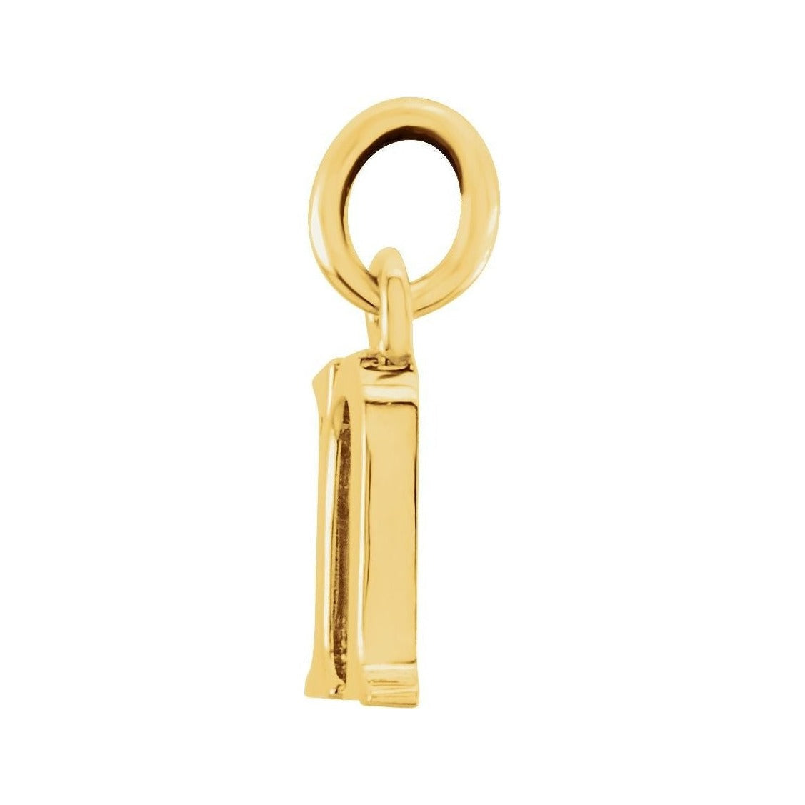 Gold Initial Pendant in 14K yellow gold, alternate view
