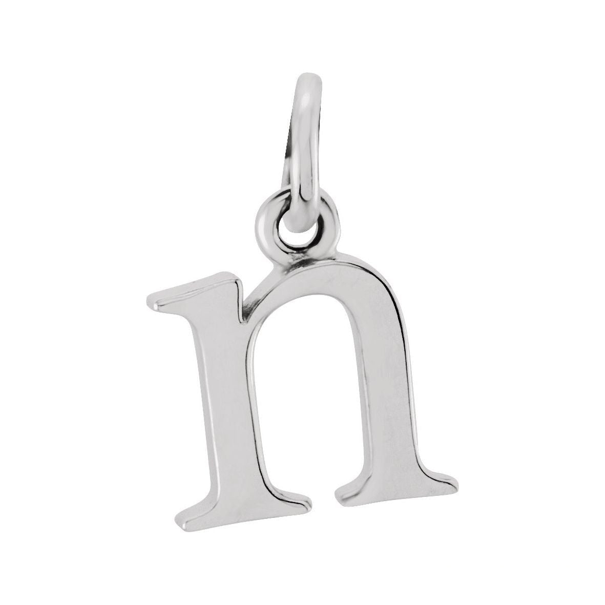 Gold Initial Pendant in 14K white gold