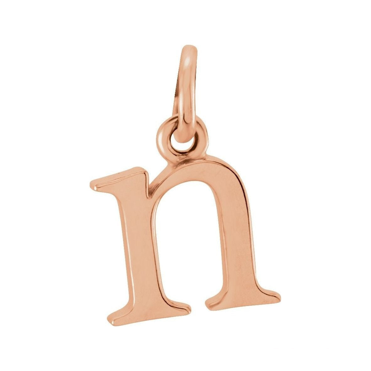 Gold Initial Pendant in 14K rose gold