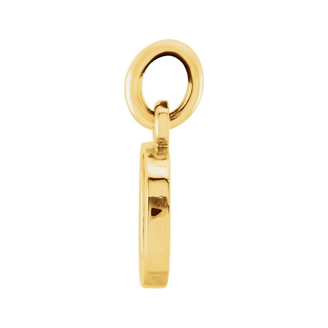 Gold Initial Pendant in 14K yellow gold, alternate view