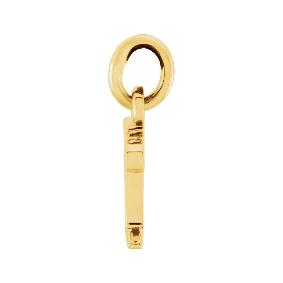 Gold Initial Pendant in 14K yellow gold, alternate view