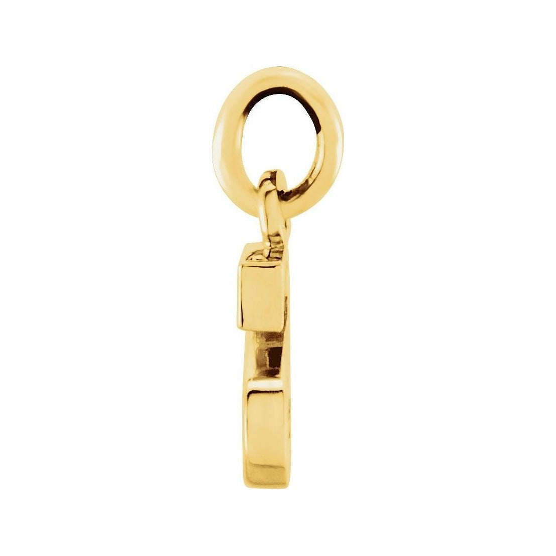 Gold Initial Pendant in 14K yellow gold, alternate view