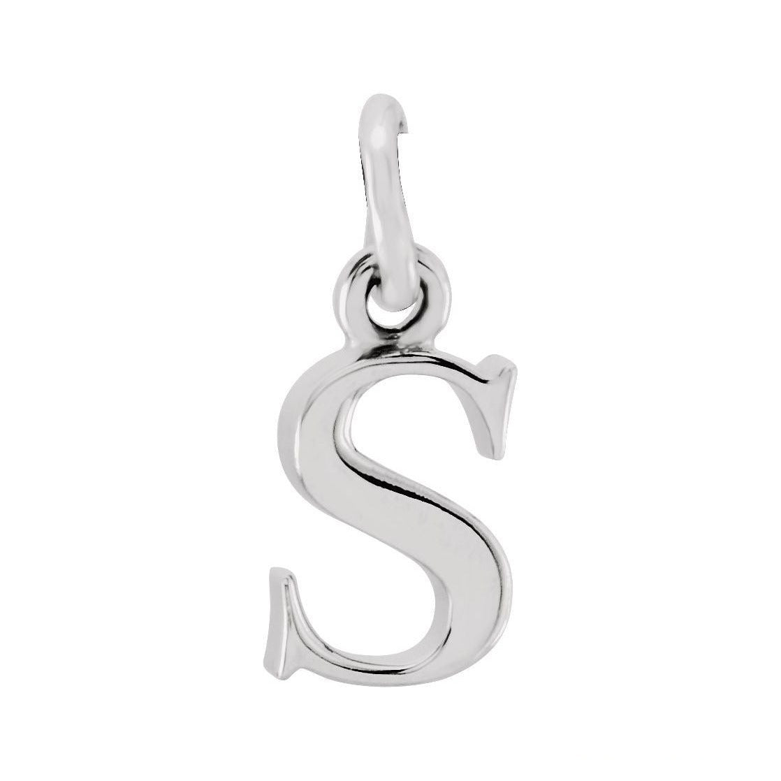 Gold Initial Pendant in 14K white gold