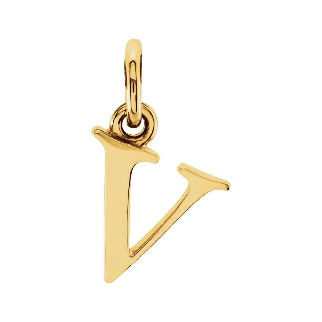Gold Initial Pendant in 14K yellow gold