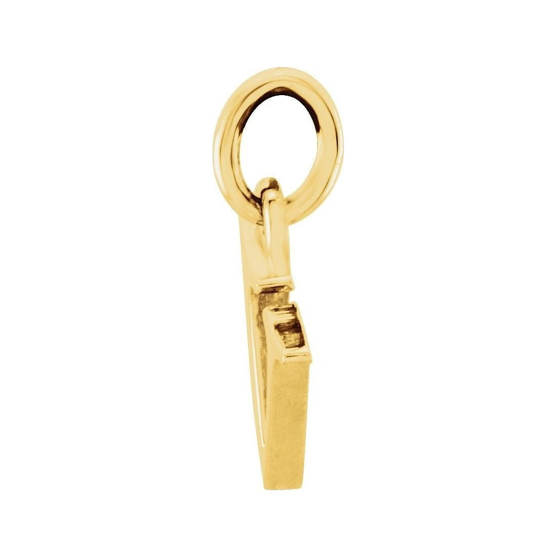Gold Initial Pendant in 14K yellow gold, alternate view