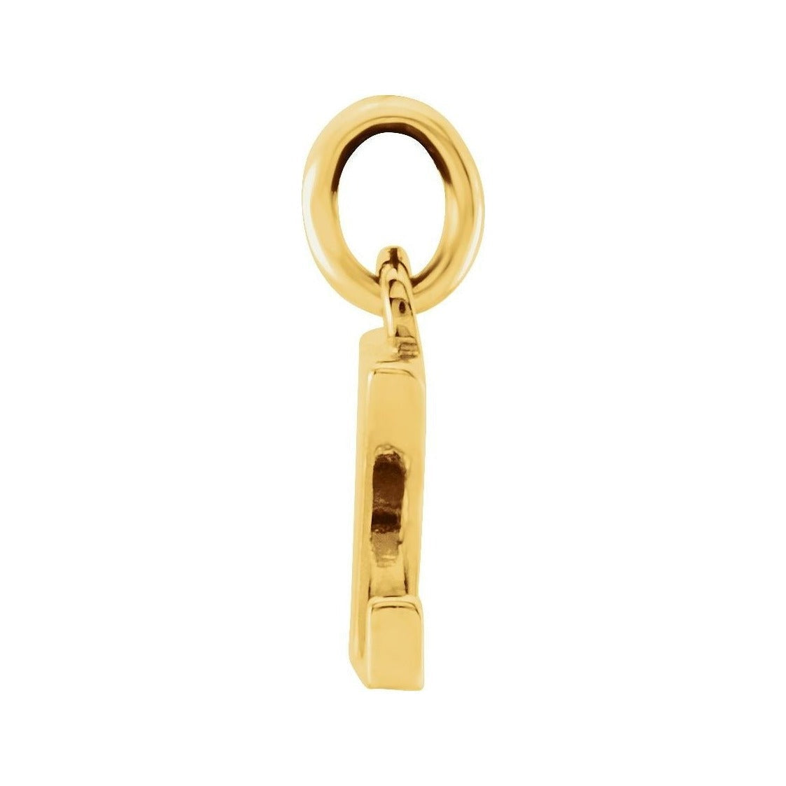 Gold Initial Pendant in 14K yellow gold, alternate view