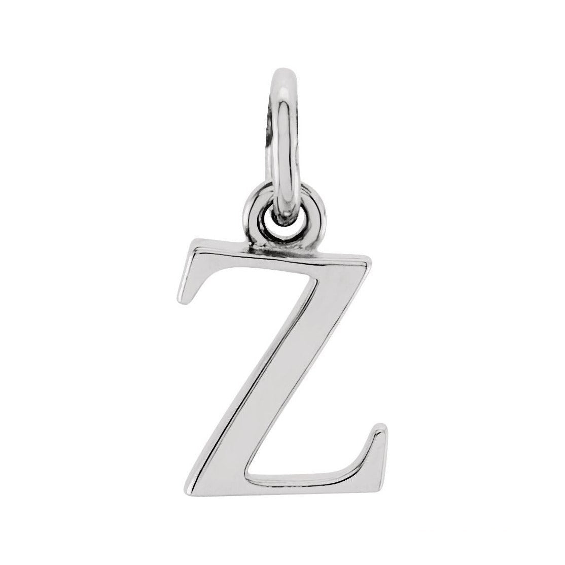 Gold Initial Pendant in 14K white gold