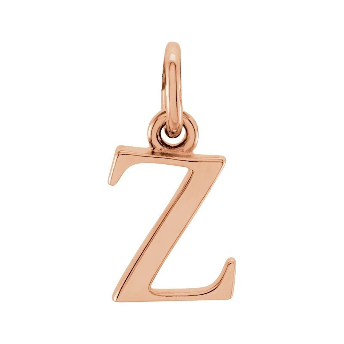 Gold Initial Pendant in 14K rose gold