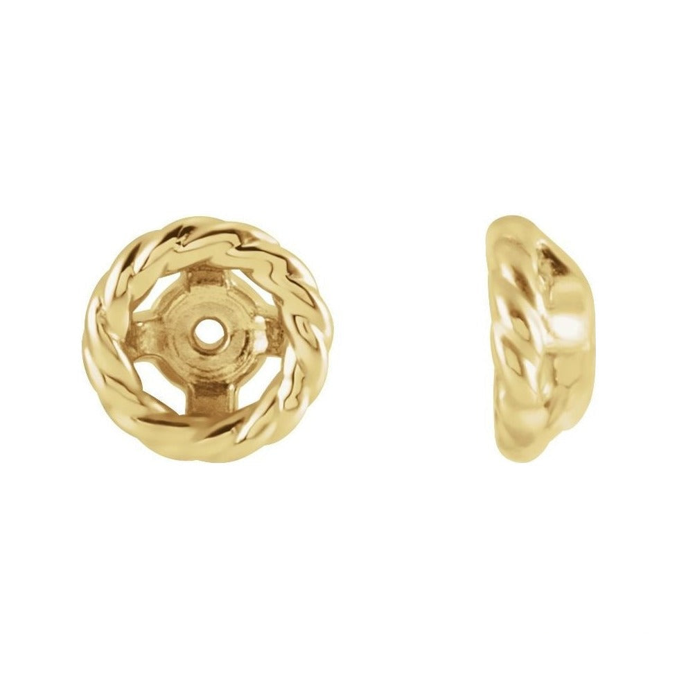Gold Rope Jacket Earrings in 14K yellow gold