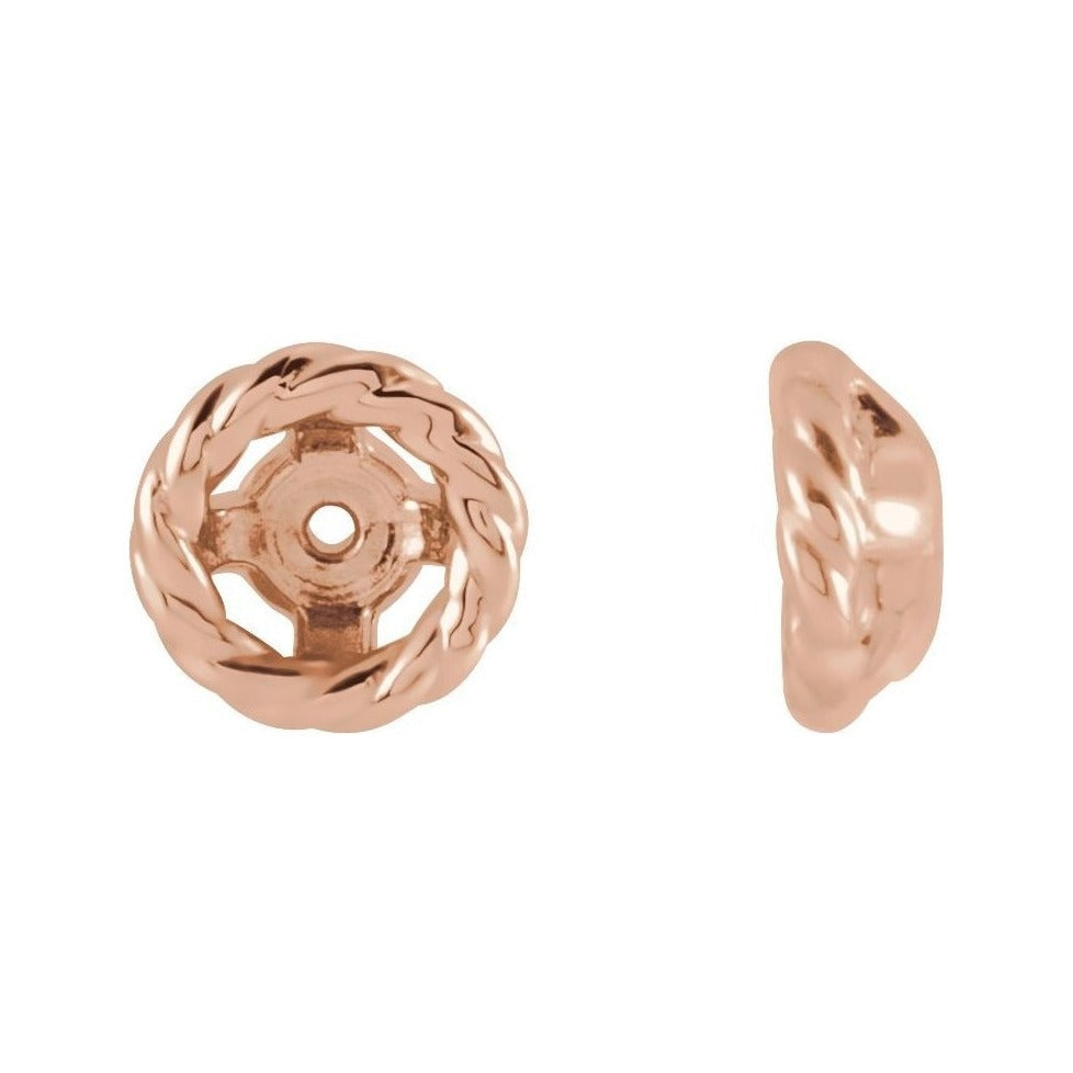 Gold Rope Jacket Earrings in 14K rose gold