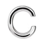 Gold Single Initial Stud Earring in platinum