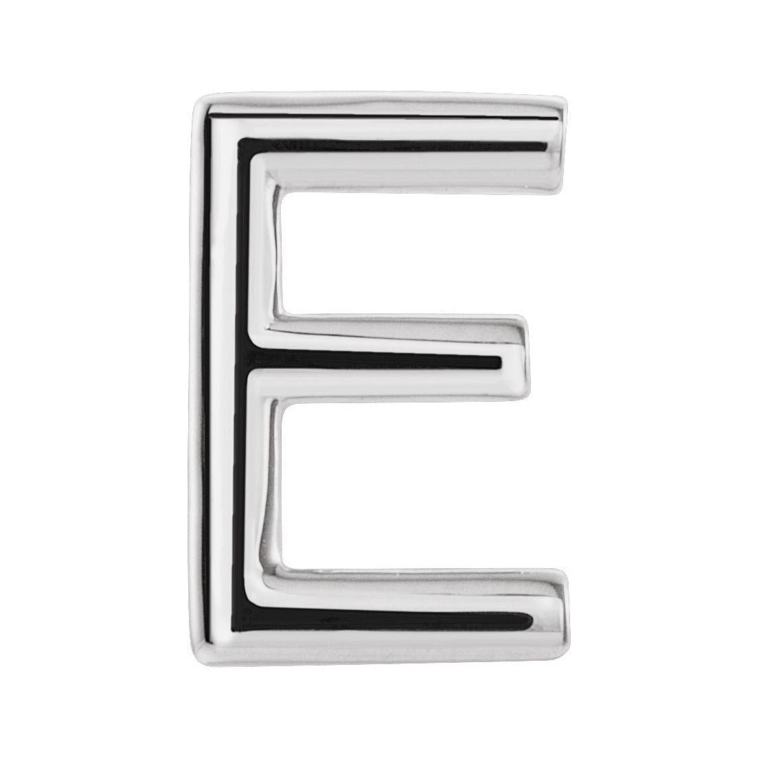 Gold Single Initial Stud Earring in platinum
