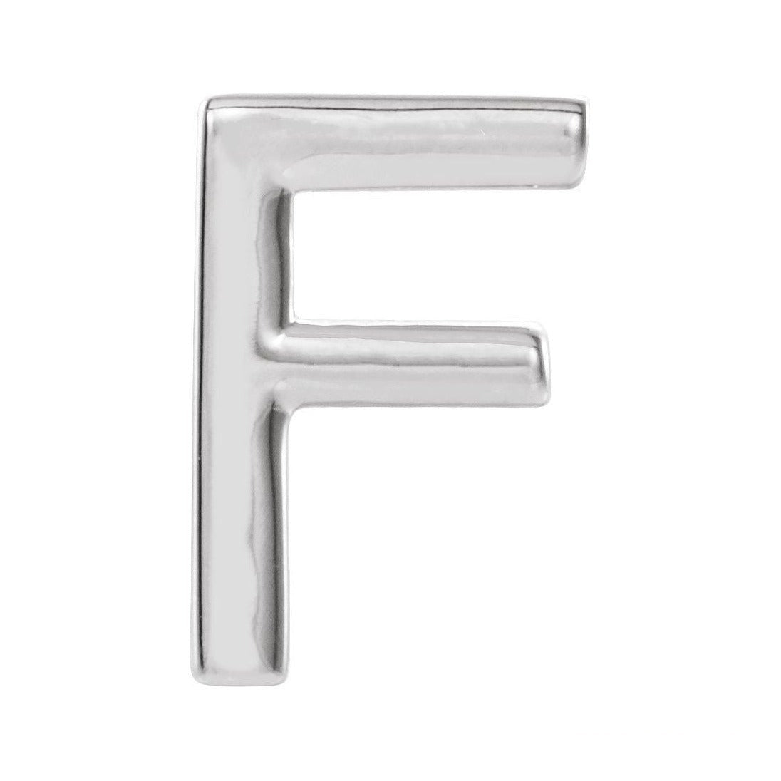 Gold Single Initial Stud Earring in platinum