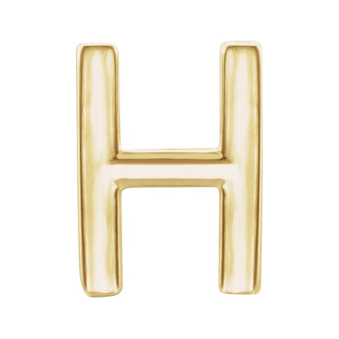 Gold Single Initial Stud Earring in 14K yellow gold