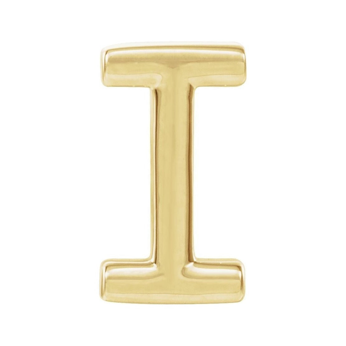 Gold Single Initial Stud Earring in 14K yellow gold