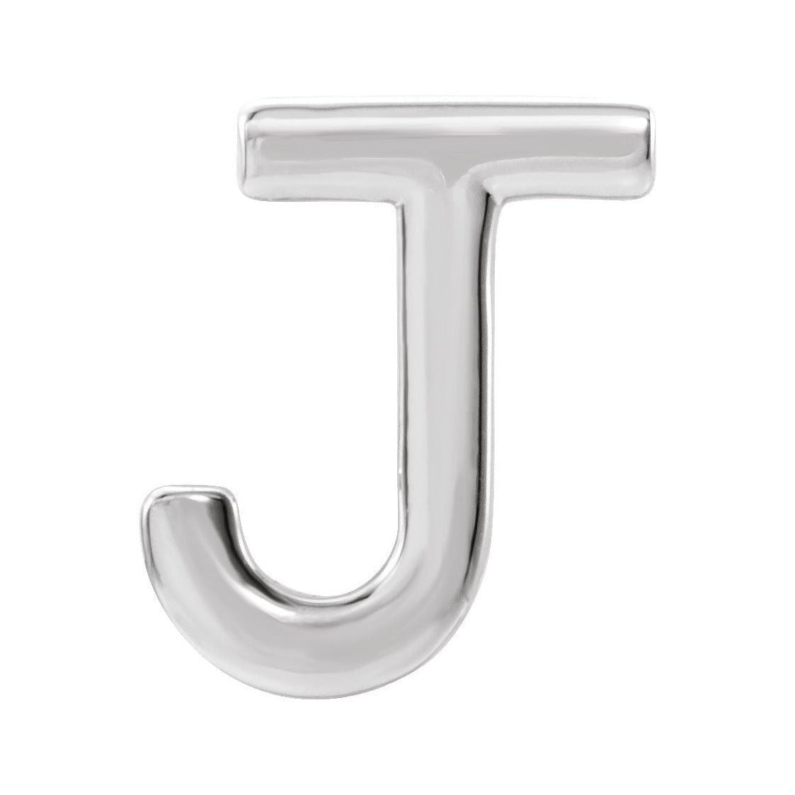 Gold Single Initial Stud Earring in platinum