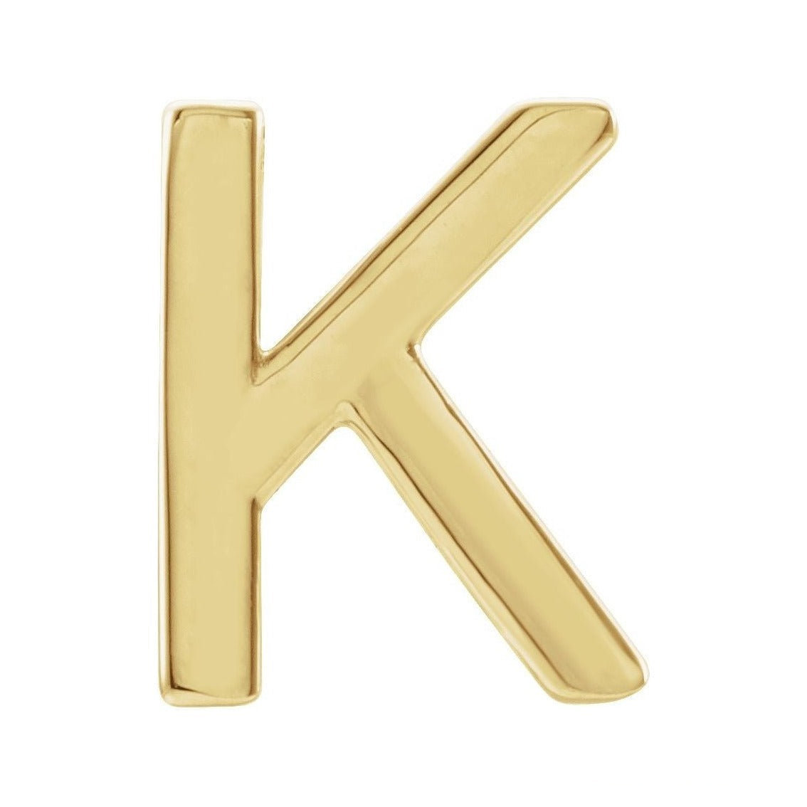 Gold Single Initial Stud Earring in 14K yellow gold