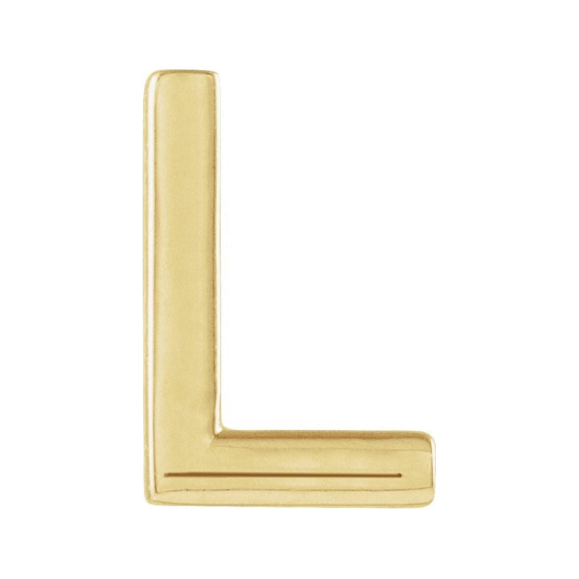 Gold Single Initial Stud Earring in 14K yellow gold