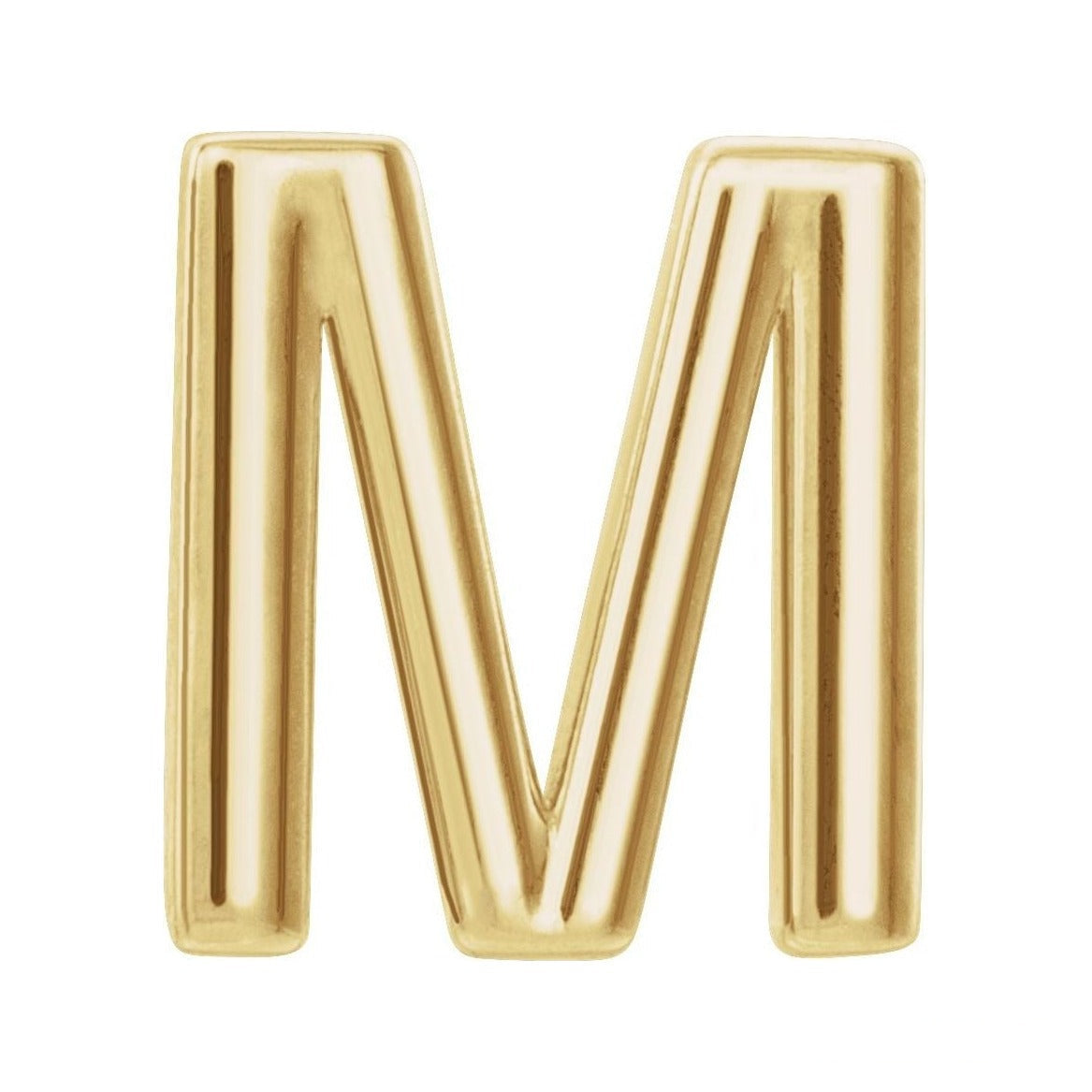 Gold Single Initial Stud Earring in 14K yellow gold