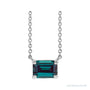 Sapphire Row Lab-Grown Emerald-Cut Alexandrite Necklace in White Gold