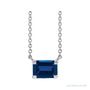 Sapphire Row Lab-Grown Emerald-Cut Blue Sapphire Necklace in White Gold